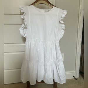 English Factory White Ruffle Mini Dress